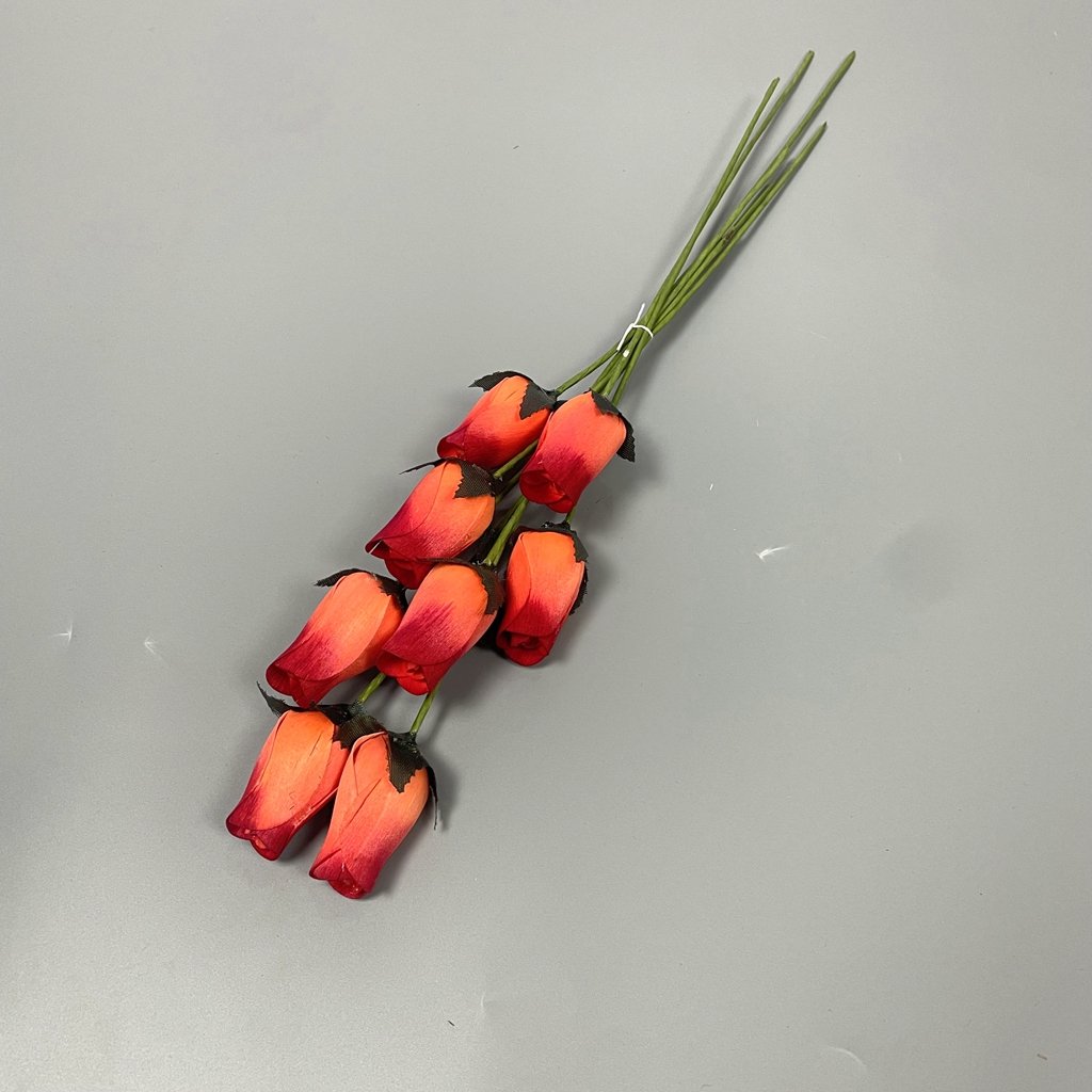 Handmade Craft Vibrant Color Dozen Natural Dried Flowers Bright Wooden Rose Bud For Floral Home Decoration
