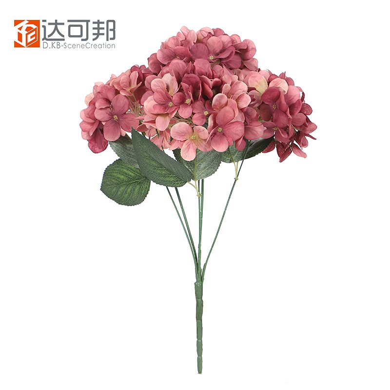 2024 NEW valentine's day silk real touch 5 Head Artificial hydrangea preserved artificial flower