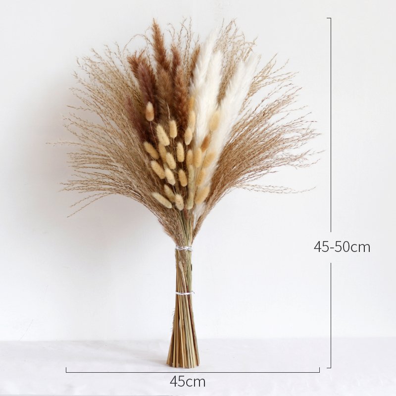 CH-008 custom primary naturel real touch pampas gras dried flower bouquet de mariage decoration