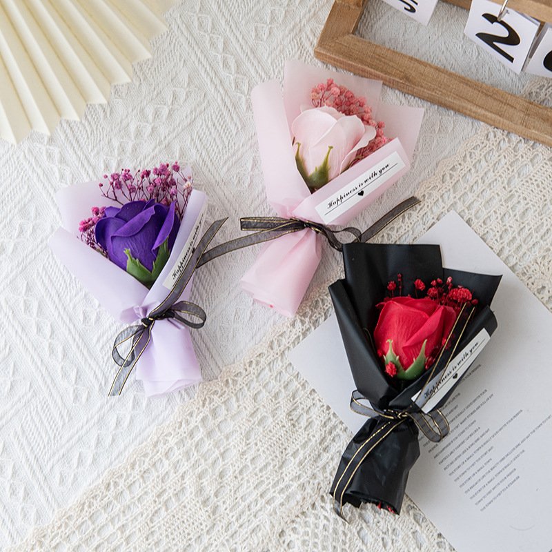 Artificial Dried Flower Bouquet Mini Soap Flowers Dried Flower Bouquet Decoration Wedding Party Anniversary Gift