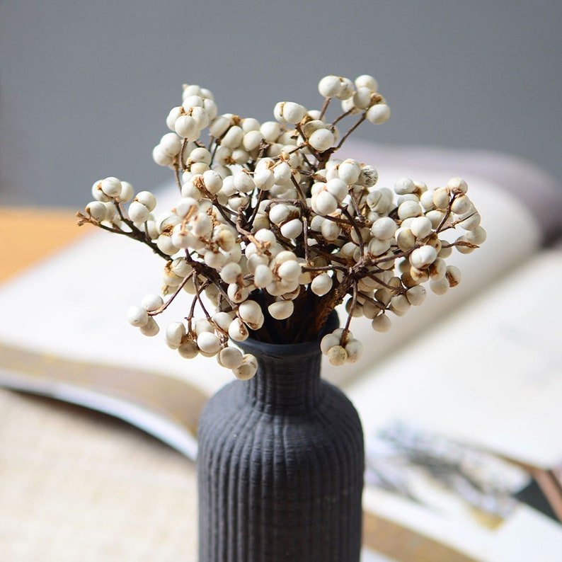 Every Love dried Sapium small white fruit branches dried flowers wreath arrangement for wedding decor