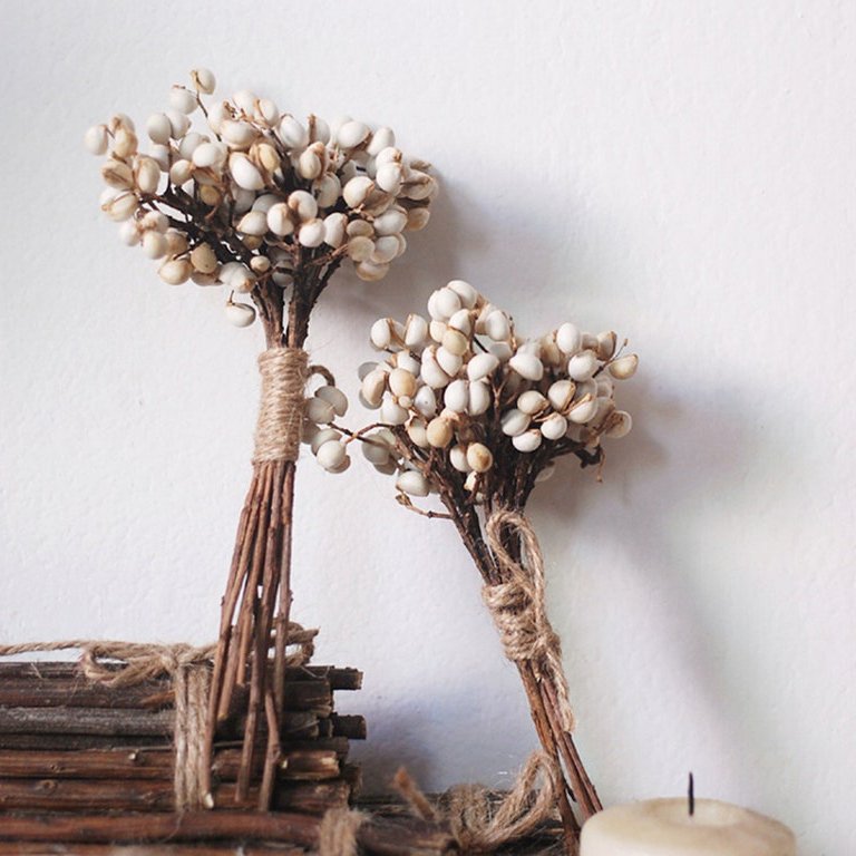 Every Love dried Sapium small white fruit branches dried flowers wreath arrangement for wedding decor