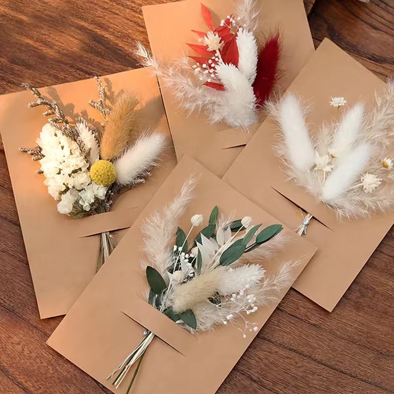 2024 Hot Selling Natural Preserved Flowers Bouquet Mother's Day Greeting Gift Dried Flowers Wall Decor DIY-Packaged Bags