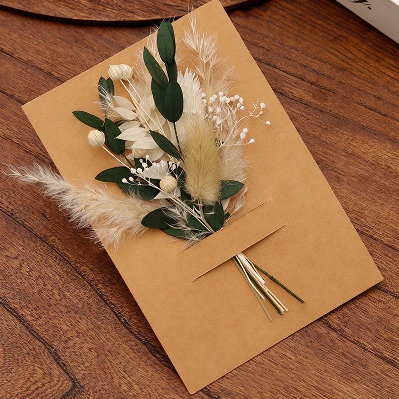 2024 Hot Selling Natural Preserved Flowers Bouquet Mother's Day Greeting Gift Dried Flowers Wall Decor DIY-Packaged Bags