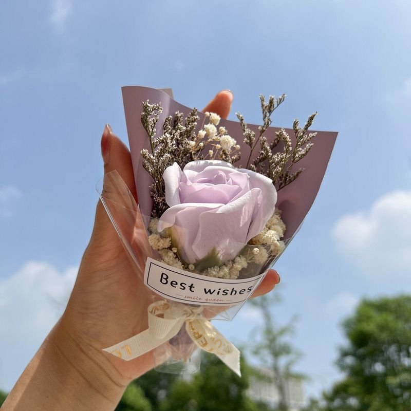 Custom Printed Logo Flower Wedding Birthday Decoration Clothing Gift Wrapping For Gifts preserved dried rose flowers