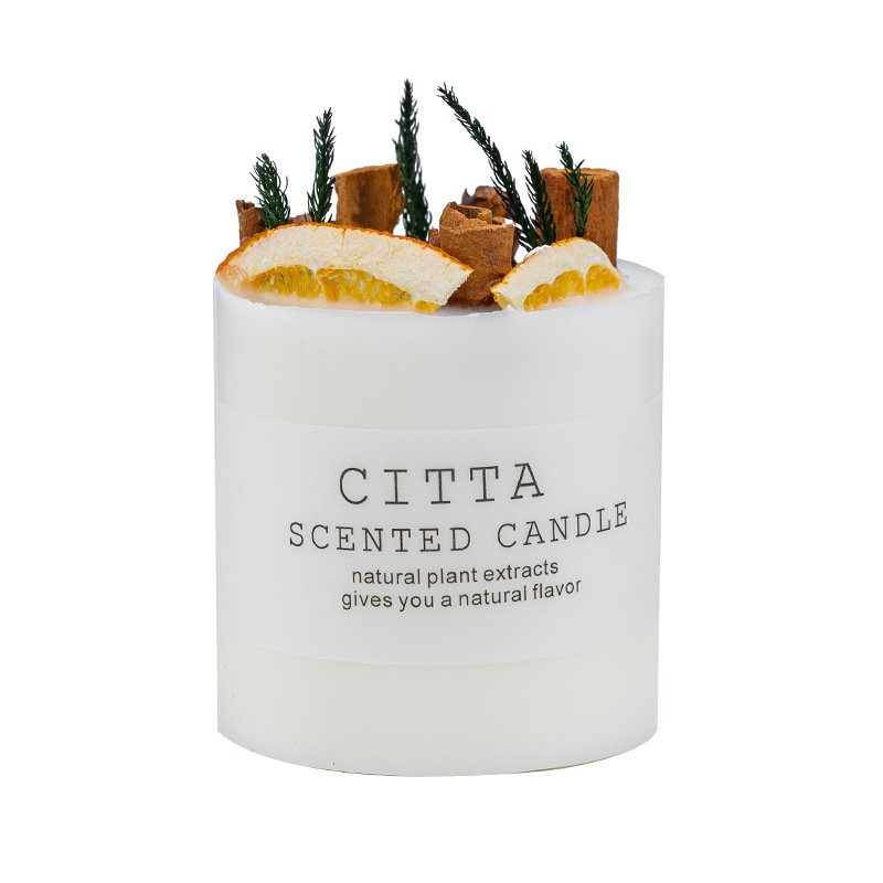 CITTA Aromatherapy Candle Gift Box Handmade Soy Wax Essential Oil Fragrance Dried Flowers Valentine's Day Gift Round Set Candles