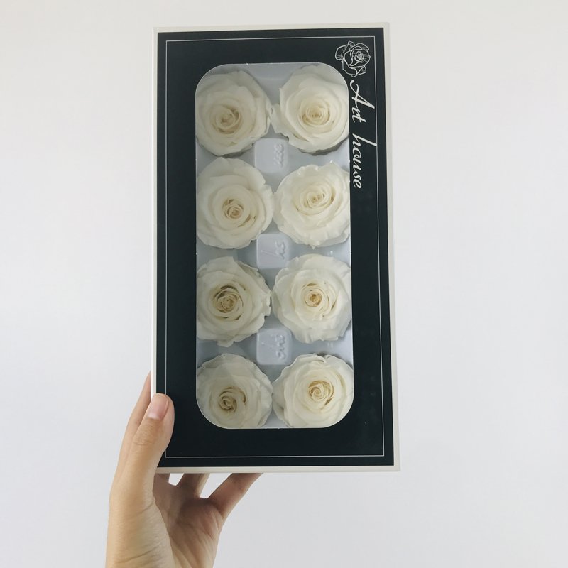 Preserved Rose Floral Arrangements Wedding Decor 4-5cm Real Natural Eternal Preserved Flower Rose Head Box Preserved Roses