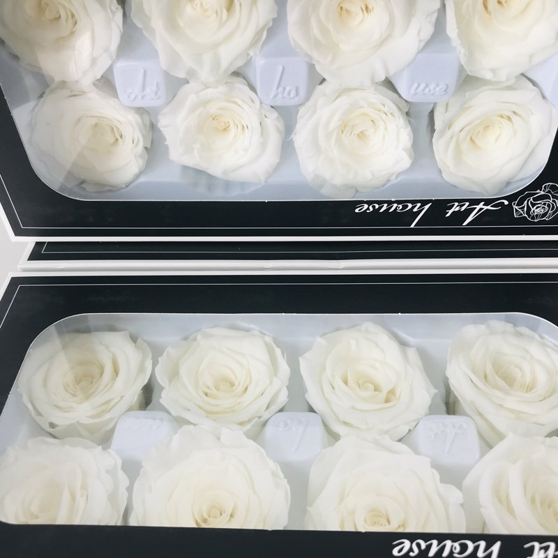 Preserved Rose Floral Arrangements Wedding Decor 4-5cm Real Natural Eternal Preserved Flower Rose Head Box Preserved Roses