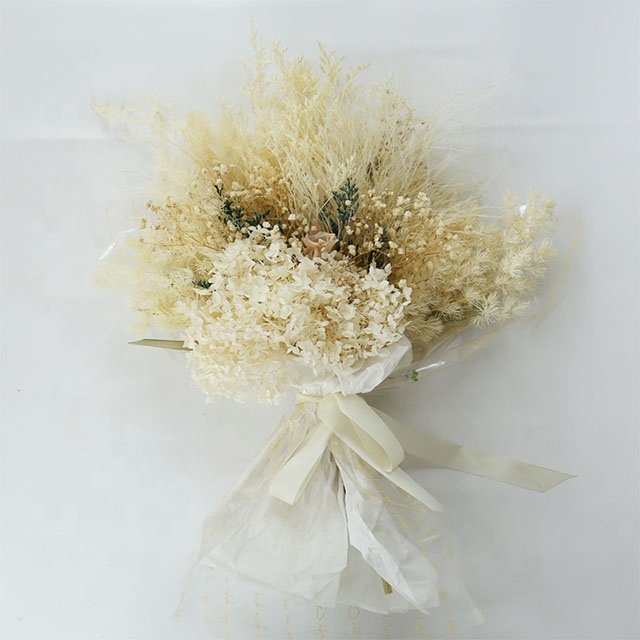 Dry Real Natural Plant Home Wedding Bridal Decor Flower Bunches Arrangements Preserved Dried Flowers Bouquet