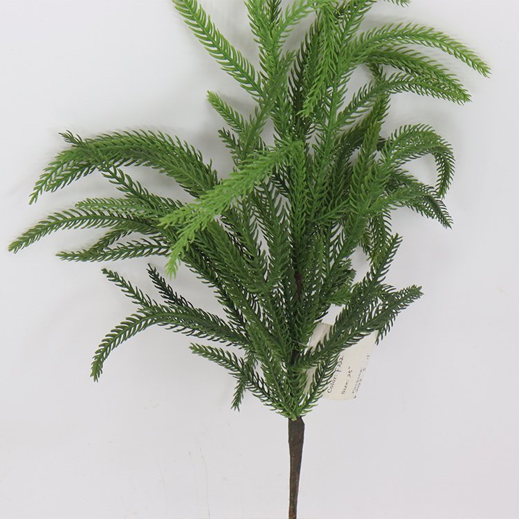 64CM Artificial Norfolk Pine Soft PE Real Touch Christmas Decorations with Big Faux Flowers Dried Flower Branches