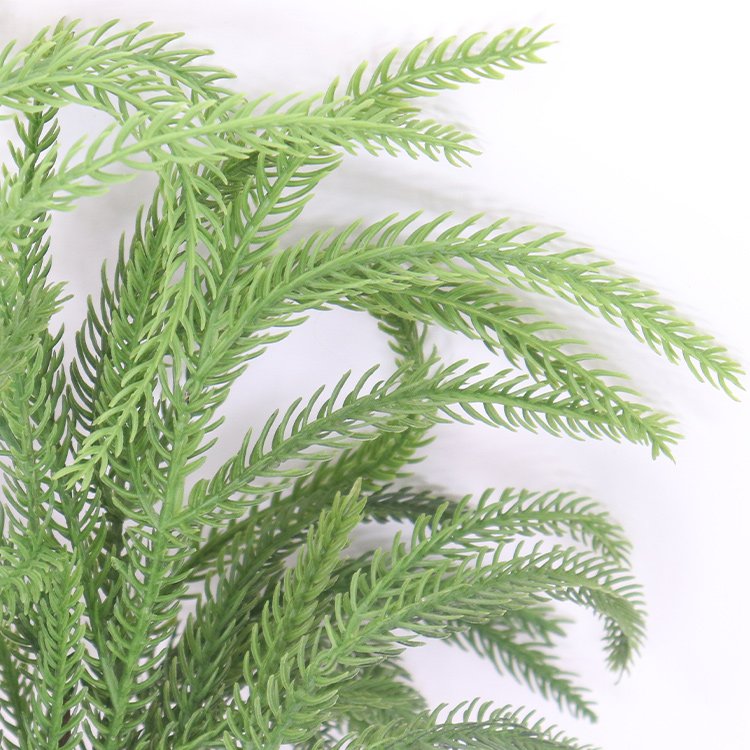 64CM Artificial Norfolk Pine Soft PE Real Touch Christmas Decorations with Big Faux Flowers Dried Flower Branches