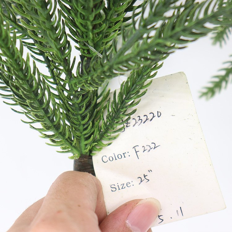 64CM Artificial Norfolk Pine Soft PE Real Touch Christmas Decorations with Big Faux Flowers Dried Flower Branches