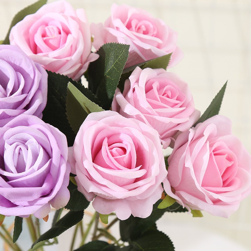 Hot Selling Single Velvet Artificial Flowers Wedding Decoration Long Stem Red Rose Decoration Living Room Restaurant