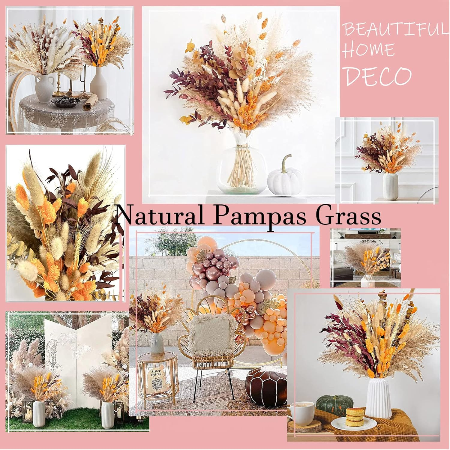 Dried flowers dry pampasgrass decoration natural pampas grass bouquet for home bohemian autumn