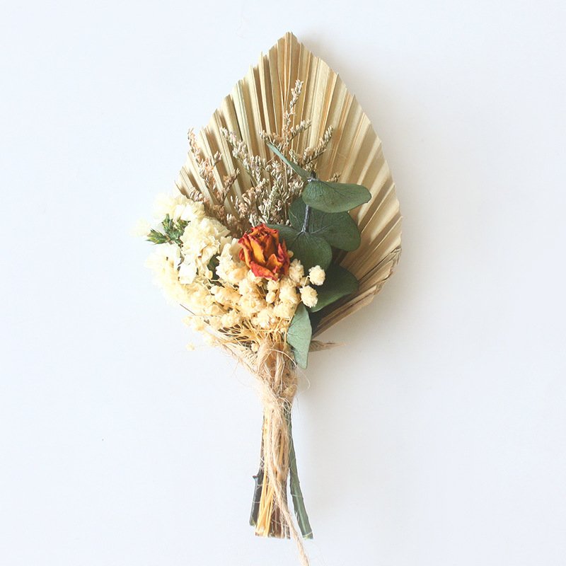 Dried Mini Pampas Grass Palm Flower Bouquet for Bohemian Flower Arrangement Vase Home Decoration
