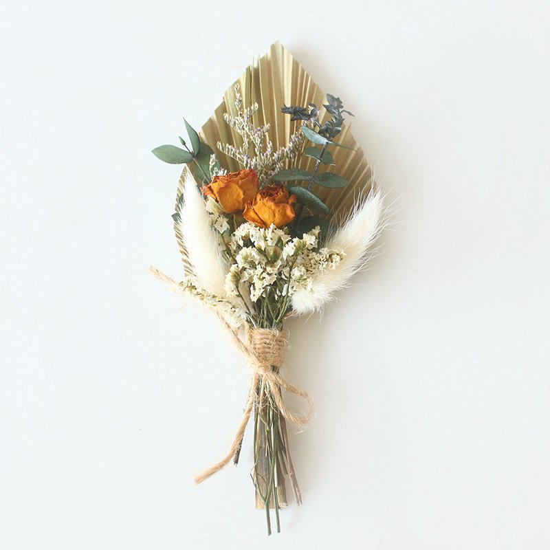 Dried Mini Pampas Grass Palm Flower Bouquet for Bohemian Flower Arrangement Vase Home Decoration
