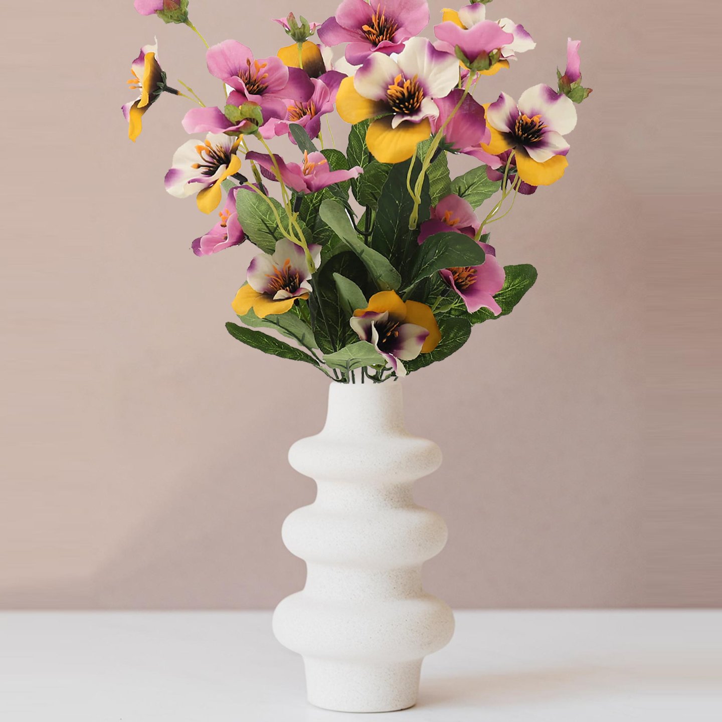 Color artificial simulation high quality violet flower bouquet decoration, green leaf matching, home furnishing, paidu ...