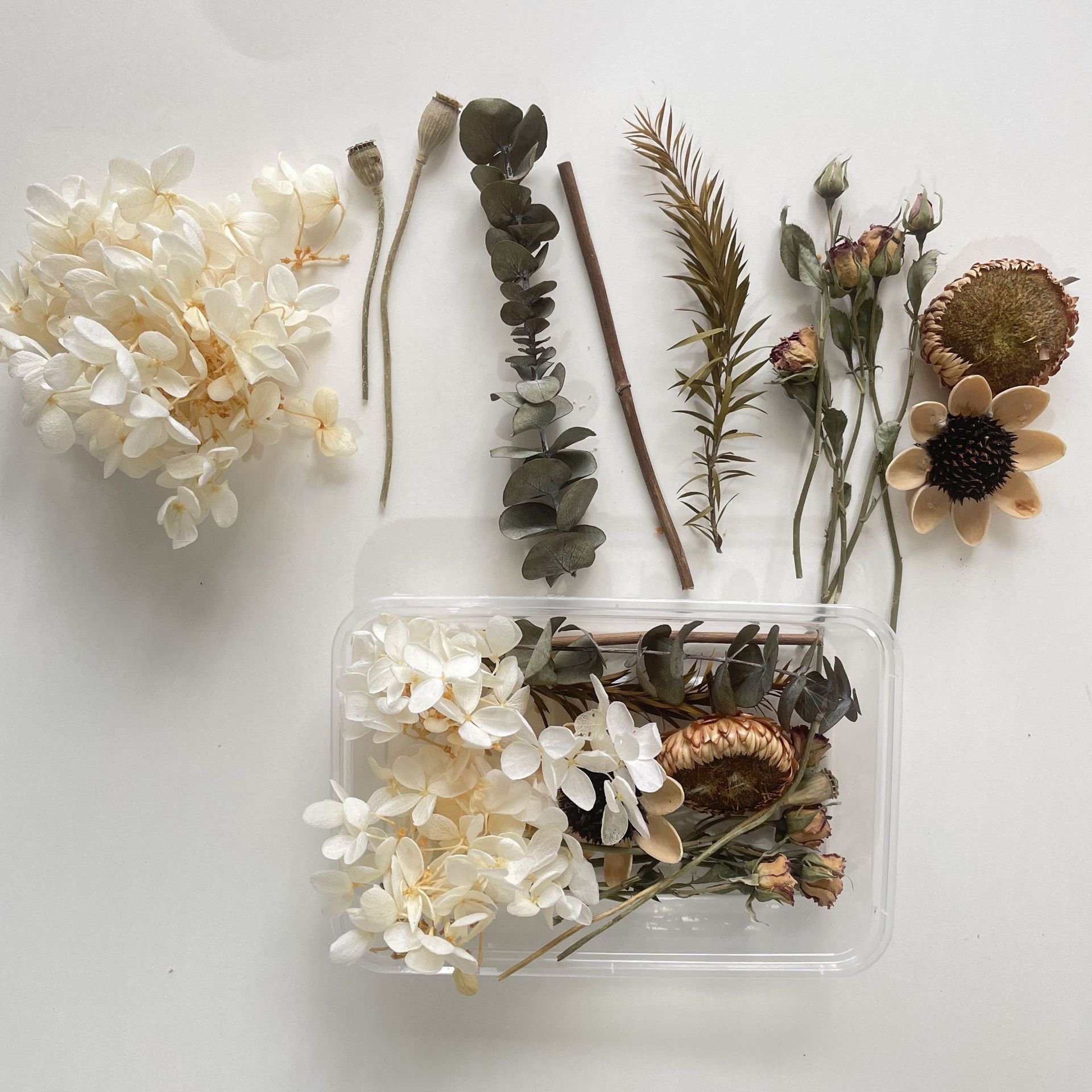 GH-152 wholesale preserved rose Eucalyptus dried flower diy material home decorated photo frame for display