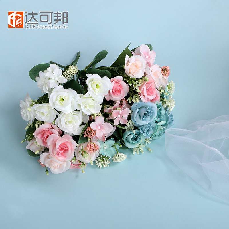 Wholesale Hot Selling High Quality Artificial arrangement Rose Flowers Branches Wedding Decoration Flower