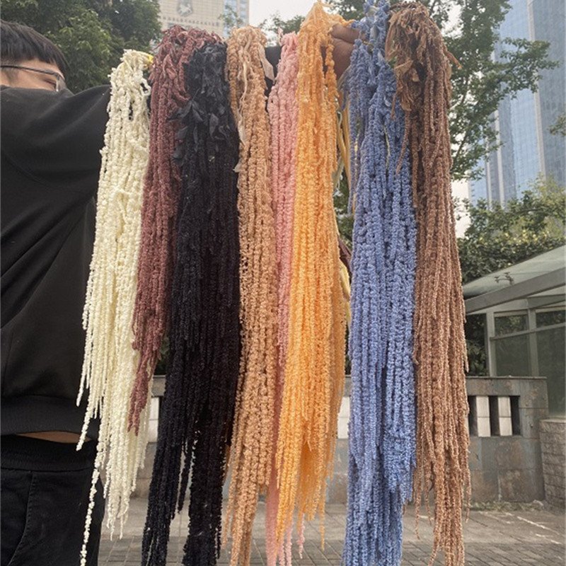 IFG Amazo White Boho Psychedelic Millet Preserved Artificial Hanging Rice Flowers for Wedding Home Party Dining Decor