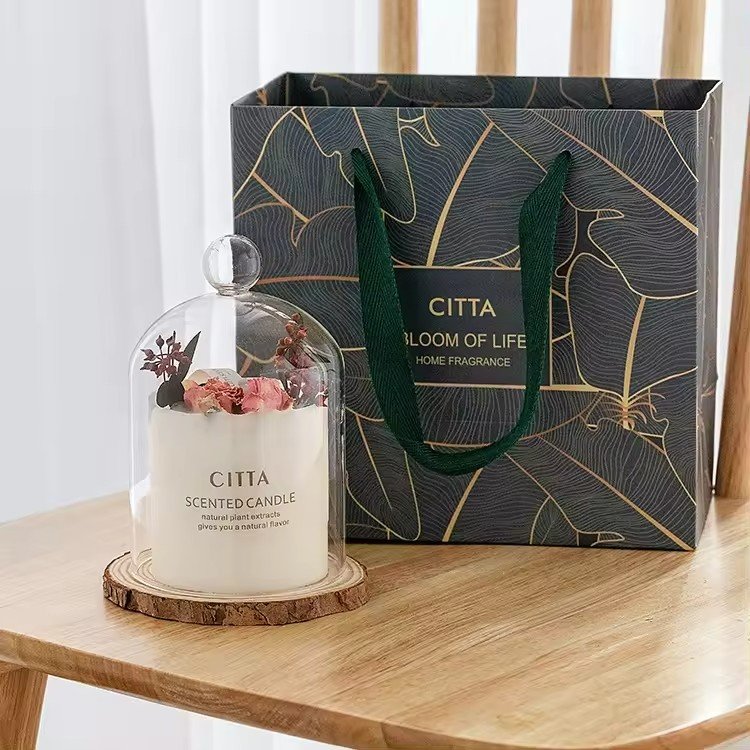 2024 Hot Selling Vanilla Dried Flower Scented Soy Wax Candle Glass Jar Tin Gift Box Aromatherapy Fruit Easter Holidays Active