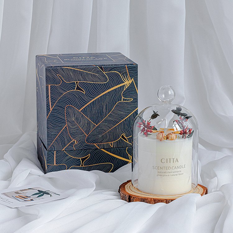 2024 Hot Selling Vanilla Dried Flower Scented Soy Wax Candle Glass Jar Tin Gift Box Aromatherapy Fruit Easter Holidays Active