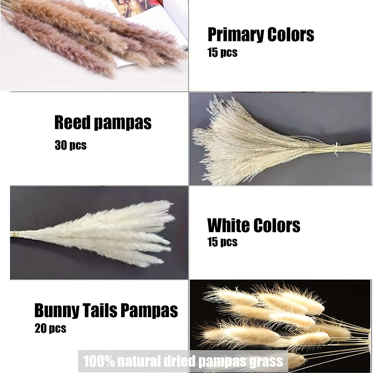 Wedding Decor Natural Dried Pampas Grass Dried Flower Grey Pampas Grass Dried Pampas Grass