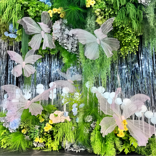 Hot Sale Luxury Party Decorative Butterfly Wings Background Wedding Hall Props Artificial Flowers