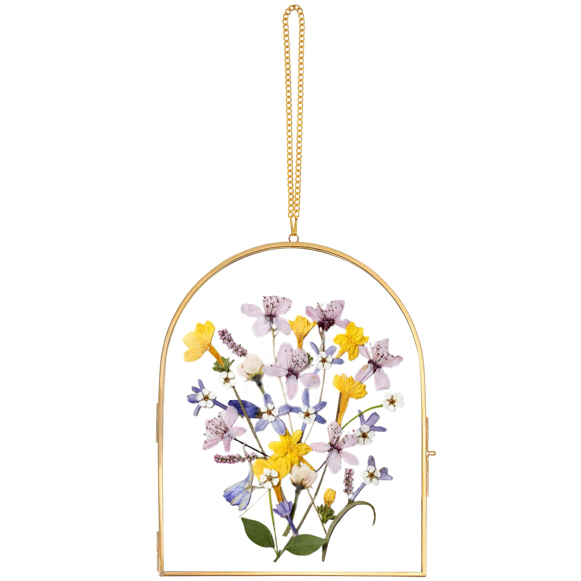 Customizable Size And Shape Double Sides Hanging Glass Frame For Pressed Dried Flowers Plants Or Holding Pictures Wall Decor