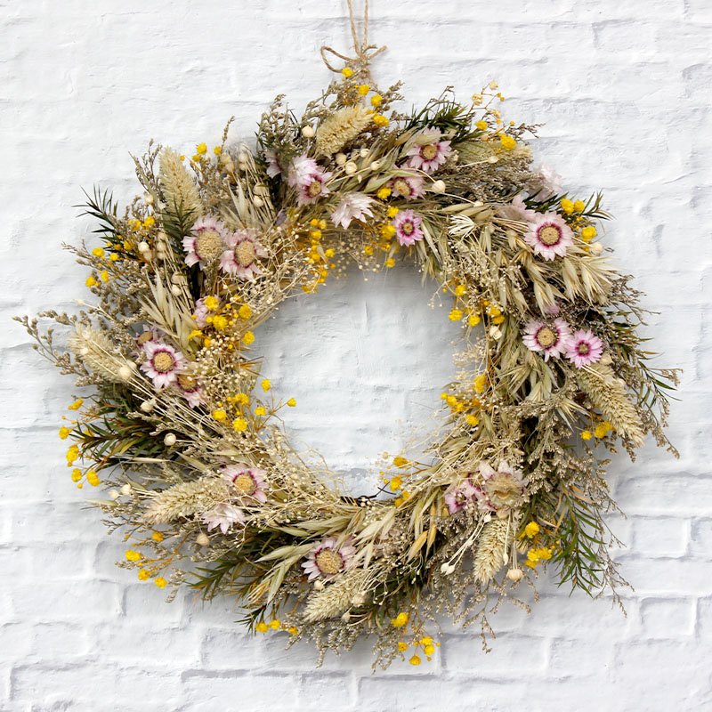 Softdream Wholesale boho decorative garland natural real forever preserved rose dried flower christmas wreath for decor