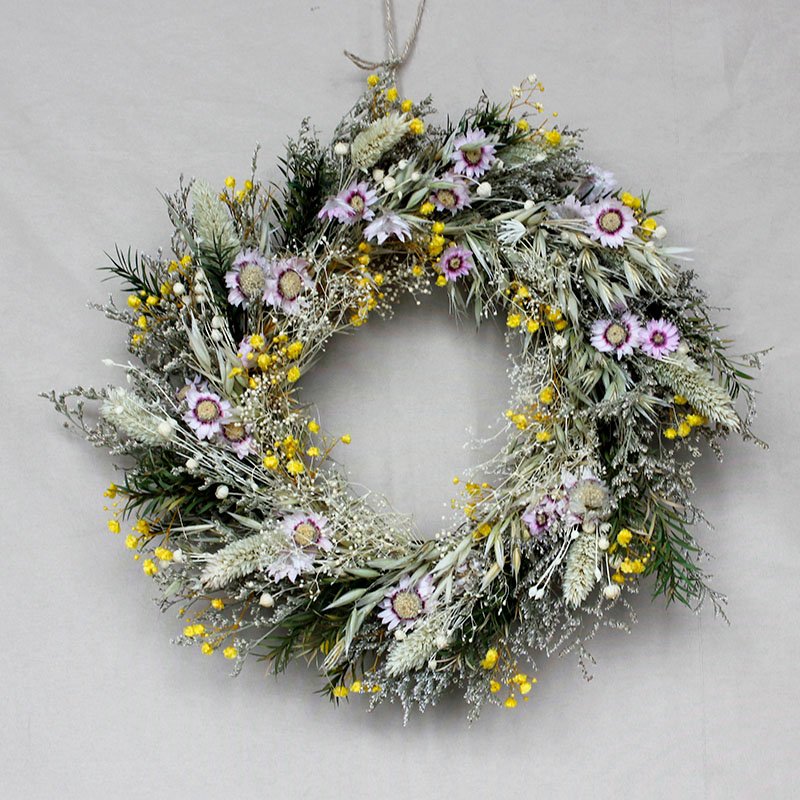 Softdream Wholesale boho decorative garland natural real forever preserved rose dried flower christmas wreath for decor