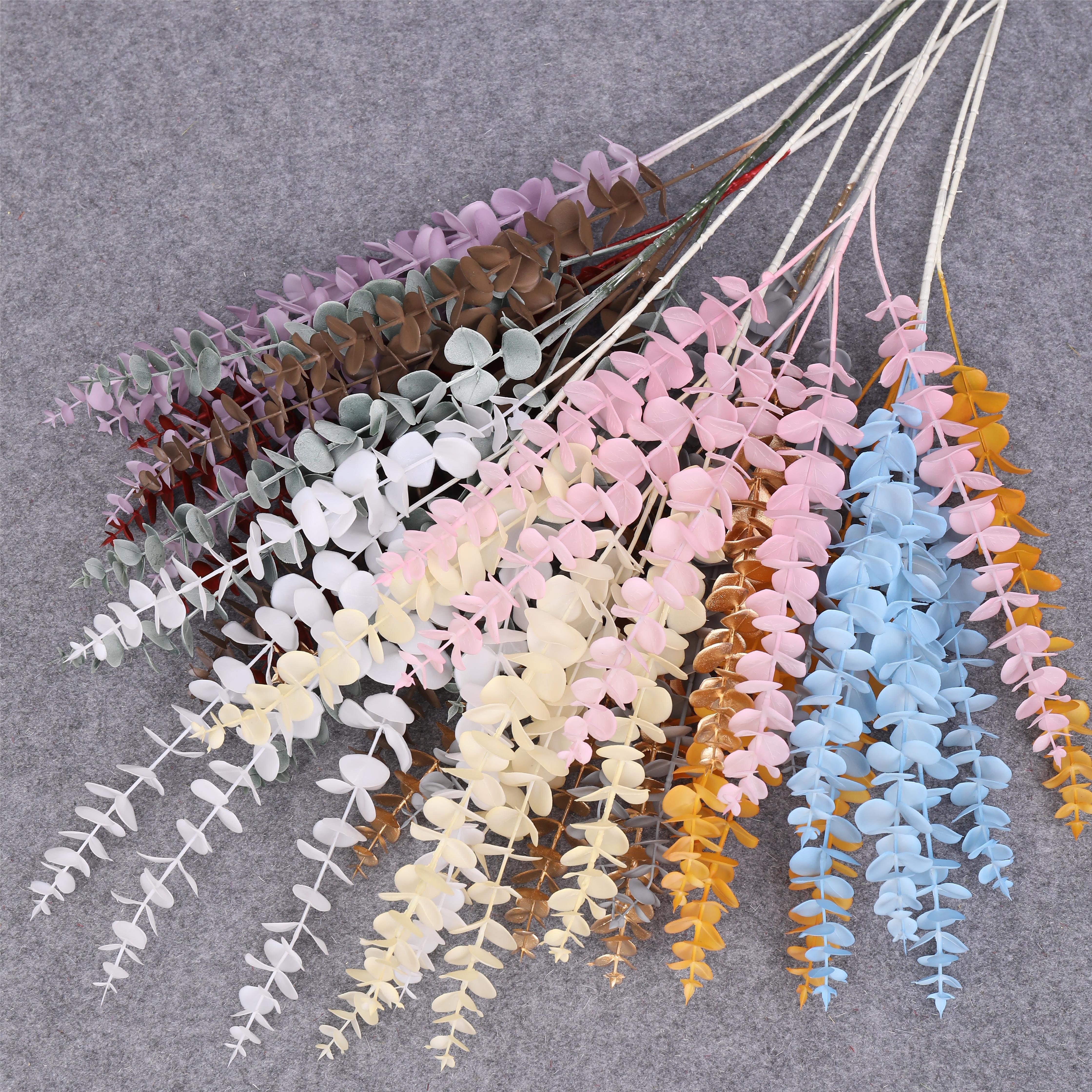 Hot Selling Artificial Eucalyptus Leaf Dried Flowers Simulated Natural Flowers Plants Wedding Stage Background Decoration