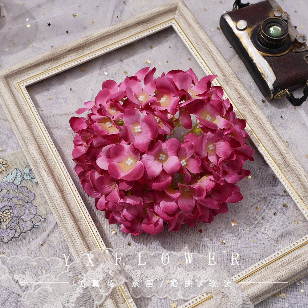 Simulation 90 head hydrangea head diameter 16cm lollipop hydrangea head diy wedding arrangement flower arrangement