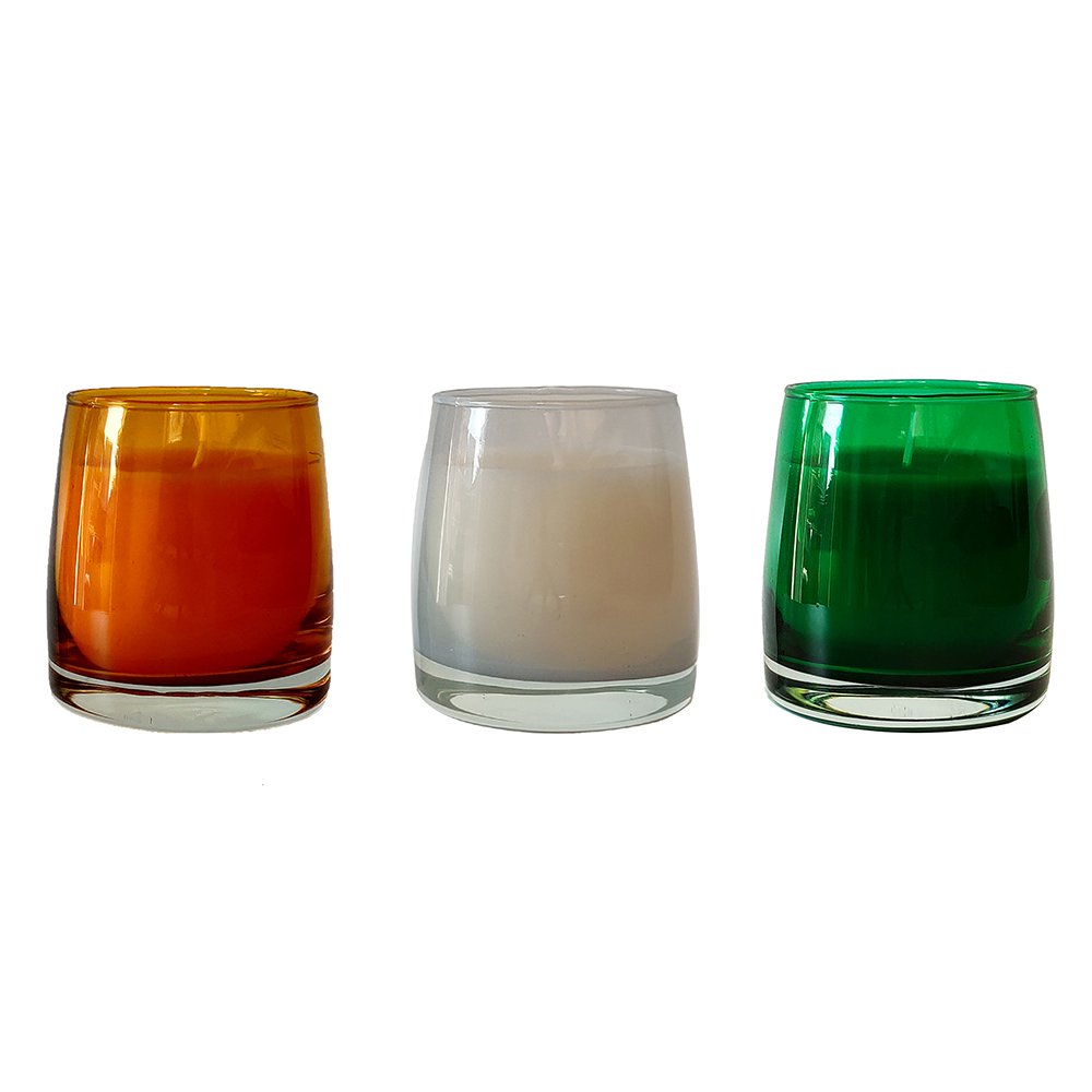 Candle wedding favors dye ceramic jar luxury aroma holder gold soy wax scented colorful glass cube tall memorial candle