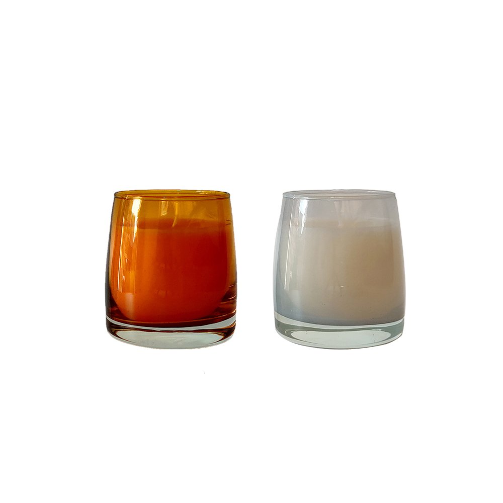 Candle wedding favors dye ceramic jar luxury aroma holder gold soy wax scented colorful glass cube tall memorial candle
