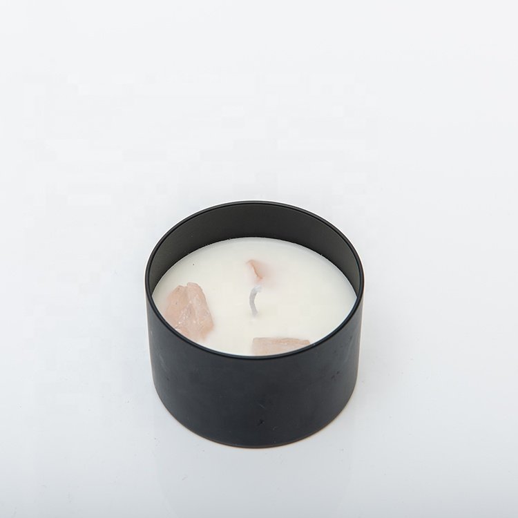 2023 cheap price private label tin scented luxury aroma decorative Dried Flower Crystal Candle