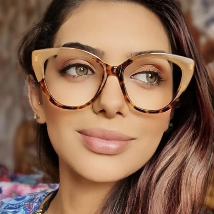 Custom Vintage Oversized Cat Eye 2023 Newest Anti Blue Light Glasses Frame Sexy Women Fashion Eyewear Colorful Eyeglasses Frame