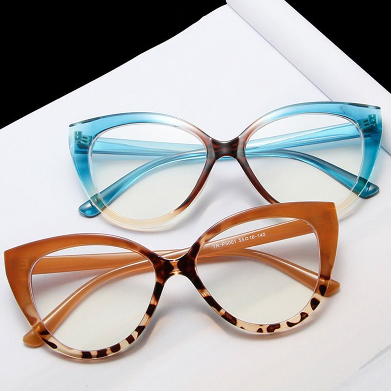 Custom Vintage Oversized Cat Eye 2023 Newest Anti Blue Light Glasses Frame Sexy Women Fashion Eyewear Colorful Eyeglasses Frame