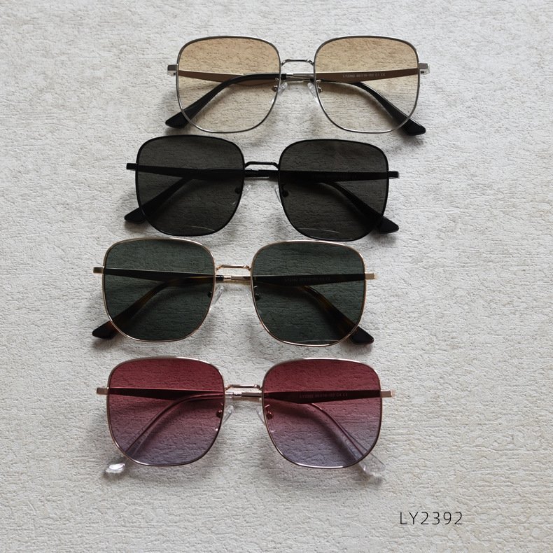 New Style Sunglasses 2025 Trendy Unisex Square Sunglasses Big Lens Uv400 Metal Frame Custom Logo Wholesale