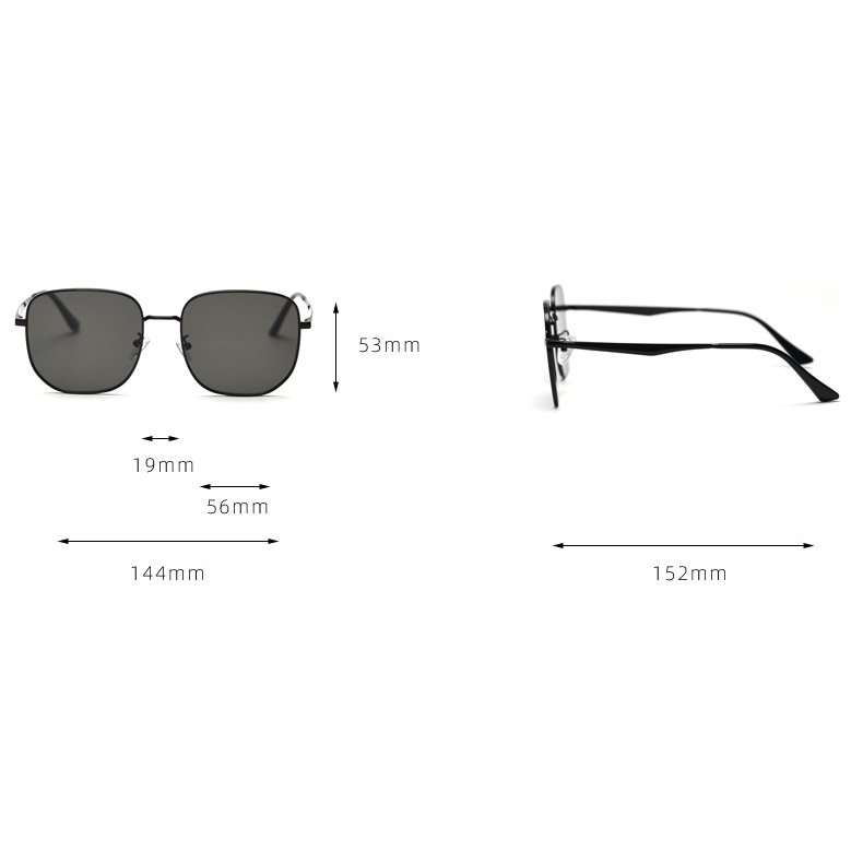 New Style Sunglasses 2025 Trendy Unisex Square Sunglasses Big Lens Uv400 Metal Frame Custom Logo Wholesale