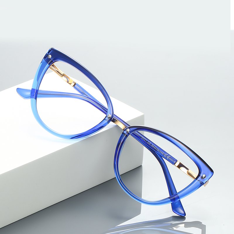TR90 new anti-blue light glasses 2221 trend cross-border cat-eye flat glasses computer glasses