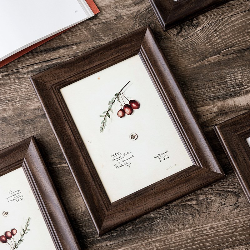Wooden photo frame folding six-sided glass photo frame set up retro American creative combination like photo frame decoration