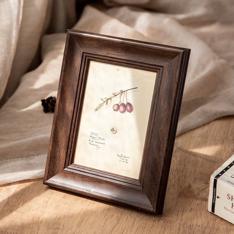 Wooden photo frame folding six-sided glass photo frame set up retro American creative combination like photo frame decoration