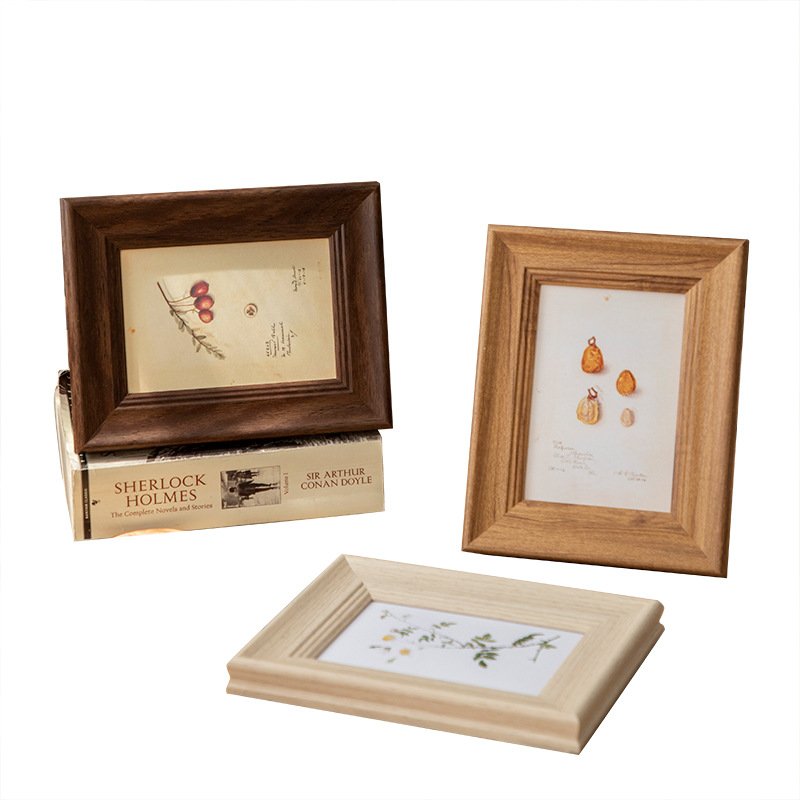 Wooden photo frame folding six-sided glass photo frame set up retro American creative combination like photo frame decoration