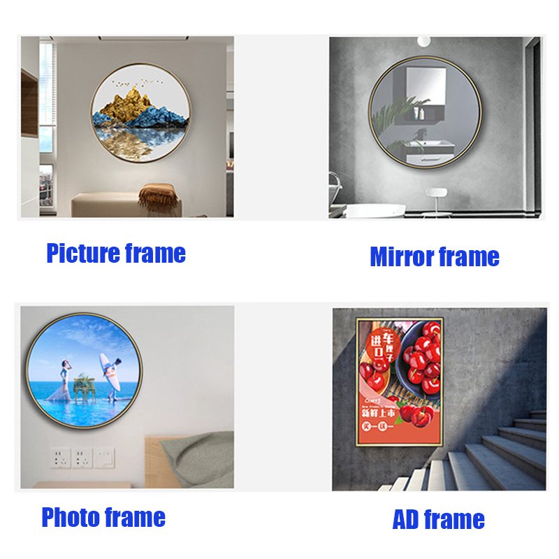 Factory Ready Mold Anodized Aluminium Poster Mirror Round Circular Frame Mouldings Aluminum Photo Frame Profile For Picture
