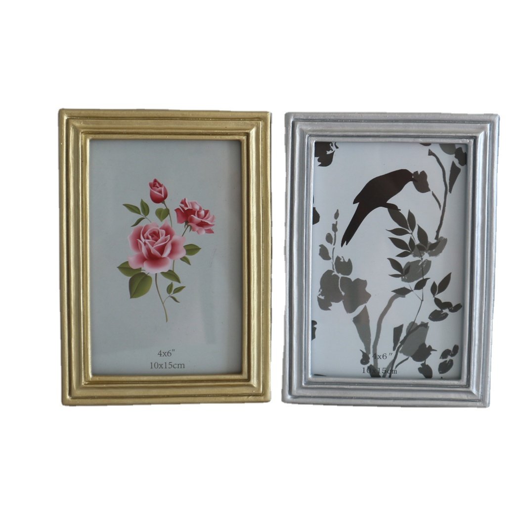 Hand-Crafted Resin Picture Frame Iron Material with Easel for Tabletop & Wall Gallery Photo Displays