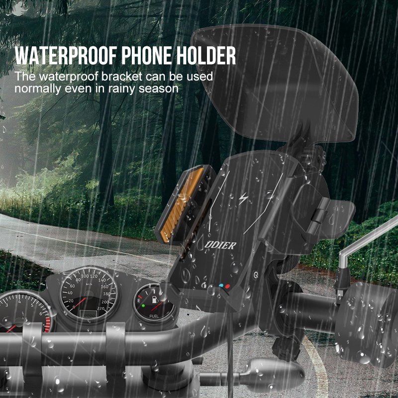360 Degree Rotatable Bike Waterproof Mobile Holder With Charger Motorcycle Mobile Holder Waterproof Charger