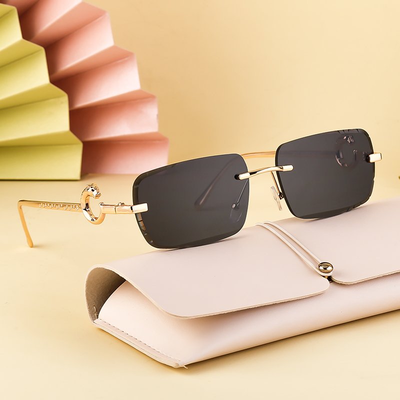 sunglasses 2024 fashion classic luxury brand designer women men uv400 trendy rimless sun glasses ladies metal frame sunglasses