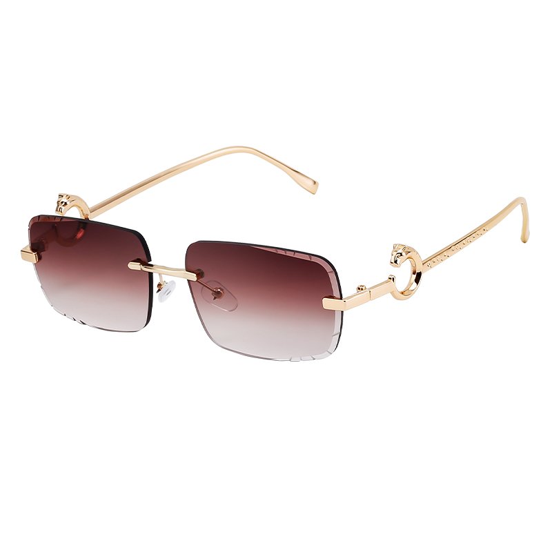 sunglasses 2024 fashion classic luxury brand designer women men uv400 trendy rimless sun glasses ladies metal frame sunglasses