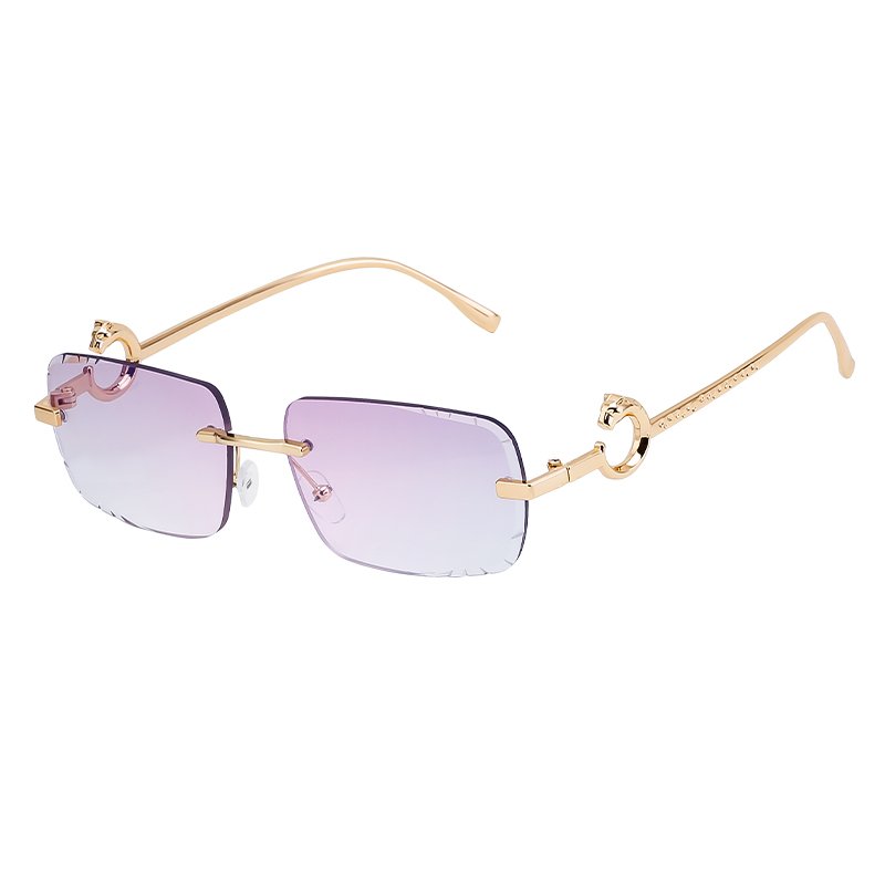 sunglasses 2024 fashion classic luxury brand designer women men uv400 trendy rimless sun glasses ladies metal frame sunglasses